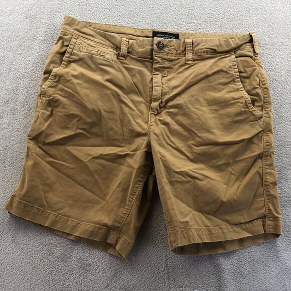 American Eagle Mens Shorts Size 32 Khaki Chino Casual Slim Next Level Flex - Picture 13 of 14